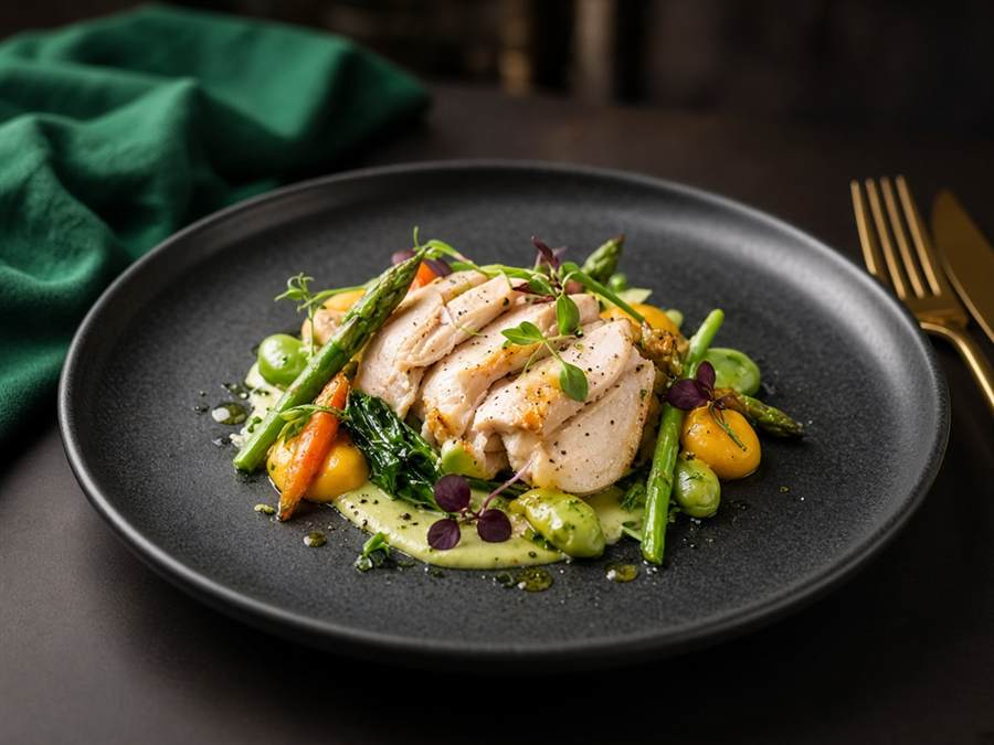Assiette signature du restaurant Mesenistaset.com